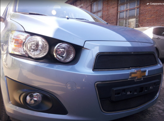 Защита радиатора "Standart" Chevrolet Aveo (2011-2015) верх, чёрная купить недорого с доставкой в Сарапул