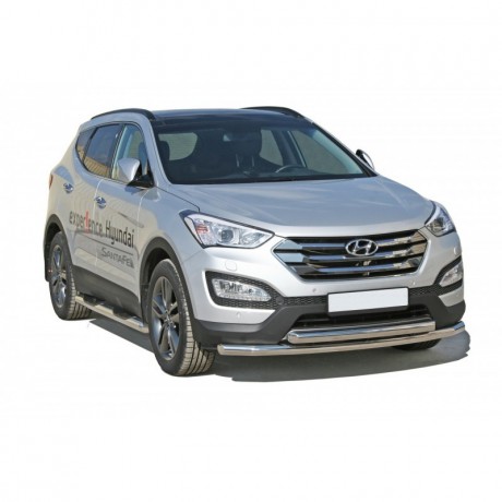 Защита порогов «Труба» (d76) для Hyundai Santa Fe (2012-2016)(Окрашенное) купить недорого с доставкой в Сарапул