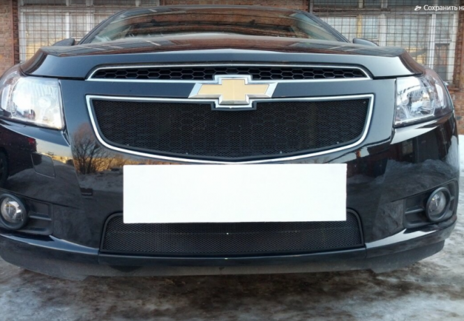 Защита радиатора "Standart" Chevrolet Cruze (2008-2013) верх, чёрная купить недорого с доставкой в Сарапул