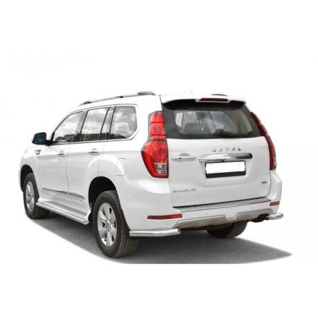Защита заднего бампера «Уголки» (d63.5) Haval H9(Нерж. Сталь) купить недорого с доставкой в Сарапул