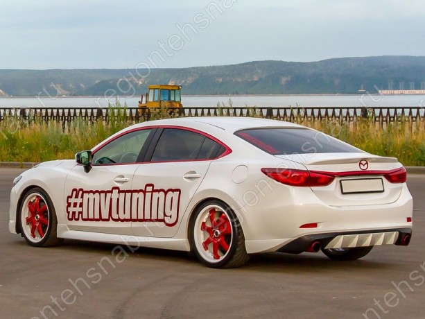 Диффузор заднего бампера var №4 (с килями) для Mazda 6 (2013 - н.в.) купить недорого с доставкой в Сарапул
