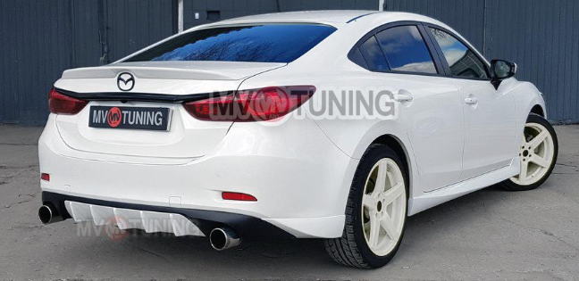 Диффузор заднего бампера var №4 (с килями) для Mazda 6 (2013 - н.в.) купить недорого с доставкой в Сарапул