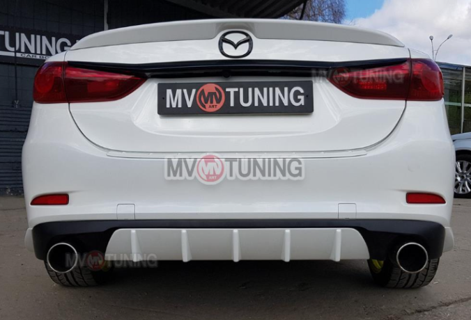 Диффузор заднего бампера var №4 (с килями) для Mazda 6 (2013 - н.в.) купить недорого с доставкой в Сарапул