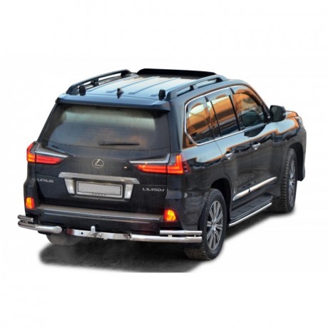Защита заднего бампера «Уголки двойные» (d76\51) для Lexus LX 450d (2016-н.в)(Окрашенное) купить недорого с доставкой в Сарапул