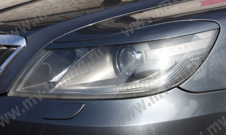 Накладки на фары (реснички) для Skoda Octavia II FL (2008-2013) купить недорого с доставкой в Сарапул
