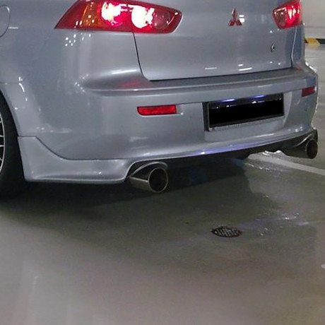 Накладка (юбка) заднего бампера "Zodiak" var №2 (двойной выхлоп) для Mitsubishi Lancer X (2007-2016) купить недорого с доставкой в Сарапул