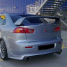 Накладка (юбка) заднего бампера "Zodiak" var №2 (двойной выхлоп) для Mitsubishi Lancer X (2007-2016) купить недорого с доставкой в Сарапул
