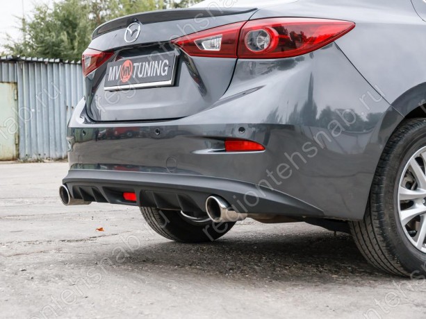 Диффузор заднего бампера var №2 (с килями) для Mazda 3 (2013-н.в.) купить недорого с доставкой в Сарапул