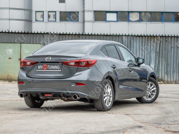 Диффузор заднего бампера var №2 (с килями) для Mazda 3 (2013-н.в.) купить недорого с доставкой в Сарапул