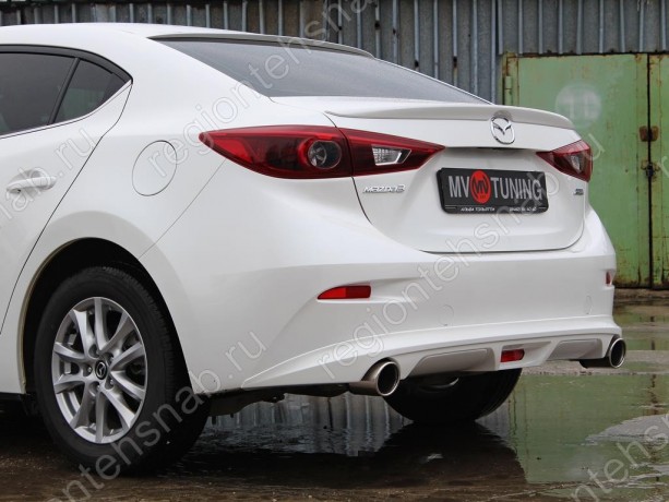 Диффузор заднего бампера var №2 (с килями) для Mazda 3 (2013-н.в.) купить недорого с доставкой в Сарапул
