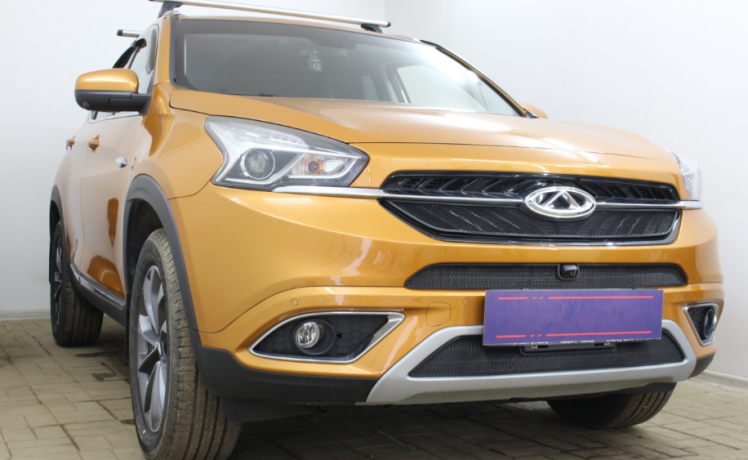 Защита радиатора "Standart" Chery Tiggo 7 (2016-2020) верх, чёрная купить недорого с доставкой в Сарапул